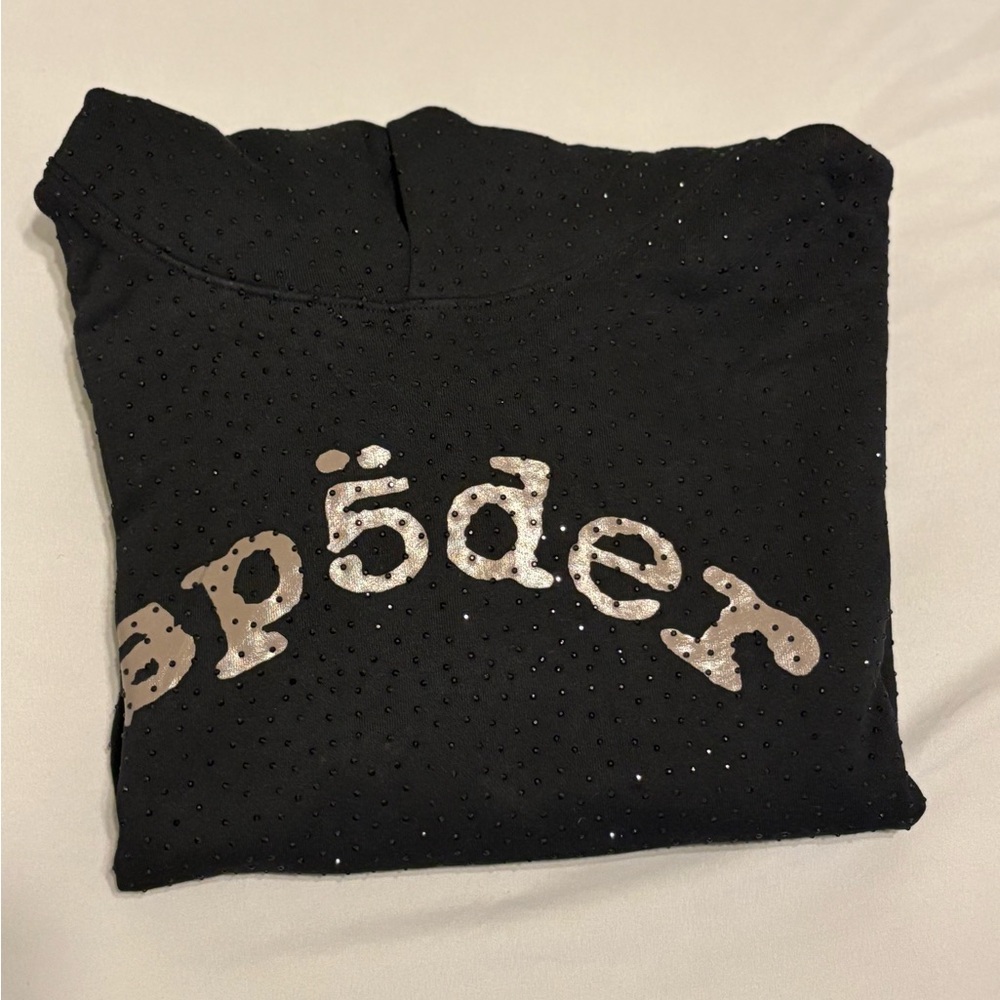 Sp5der ‘VVS’ men’s rhinestone hoodie (black)